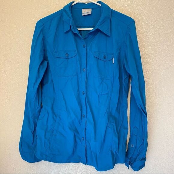 Columbia Insect Blocker repellent Long Sleeve button up outdoors nylon shirt M - Picture 1 of 13